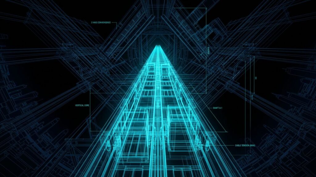 Total Vertical Engineeringを表現した統合型エレベーター更新工事のイメージ